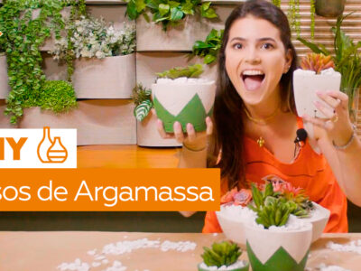 DIY_Como fazer vaso de argamassa - passo a passo